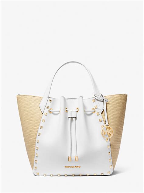 michael kors collection large leather bucket bag|Michael Kors phoebe large tote.